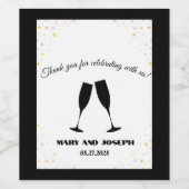 Bedankt voor het vieren met ons wijnfles wijn etiket (Enkel label)