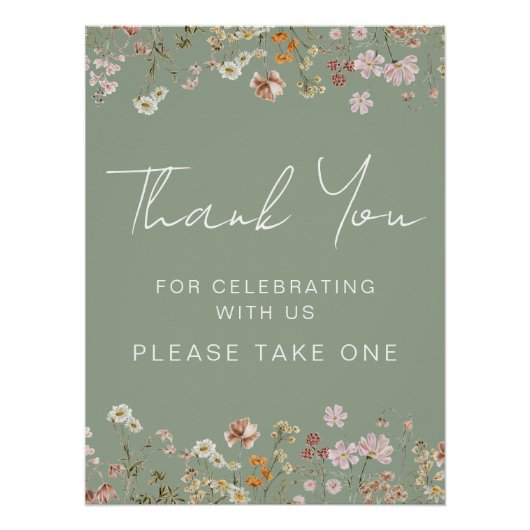 Bedankt voor het vieren met ons Wildflower Perfect Poster (Voorkant)