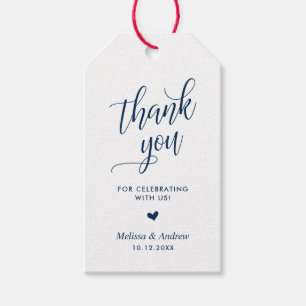 Bedankt voor het vieren, Navy Blue, Wedding Cadeaulabel