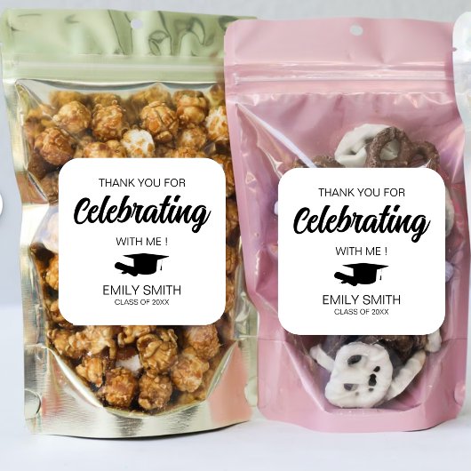 Bedankt voor het vieren van Afstuderen les van 202 Vierkante Sticker