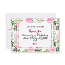 Bedankt voor het vieren van de 70ste verjaardag ro