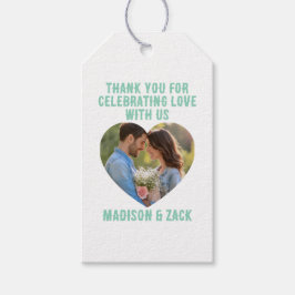 Bedankt voor het vieren van de liefdesfoto cadeaulabel