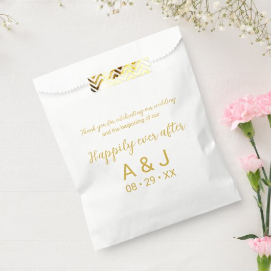 Bedankt voor het vieren van Happily Ever After Gol Bedankzakje (Gezegeld)