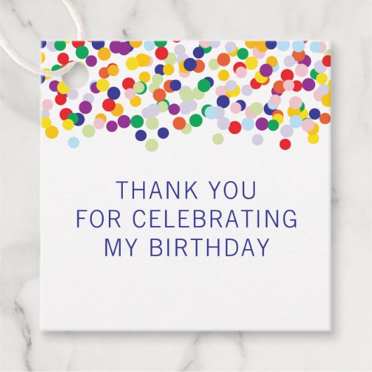 Bedankt voor het vieren van mijn Confetti Bedankjes Labels (Voorkant)