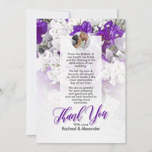 Bedankt voor het vieren van onze trouwkaarten kaart (Achterkant)