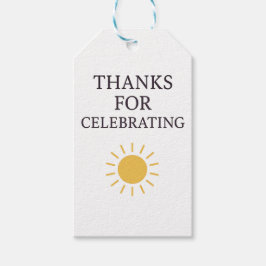 Bedankt voor het vieren van Sun Favor Tags Cadeaulabel