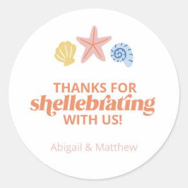 Bedankt voor het Vieren van Zeeschelpen Zeesterren Ronde Sticker