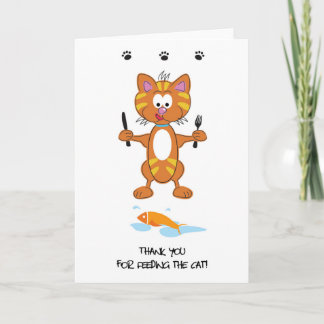 Bedankt voor het voeren van de kattengroetkaart