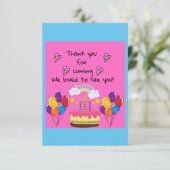 Bedankt voor het volgende verjaardagsontwerp RSVP kaartje (Staand voorkant)