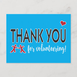 Bedankt voor het vrijwilligerswerk met het hart briefkaart
