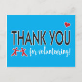 Bedankt voor het vrijwilligerswerk met het hart briefkaart (Voorkant)