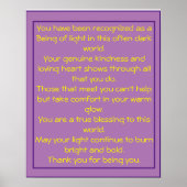 Bedankt voor het waardevol gedicht Loving Gift Poster (Voorkant)