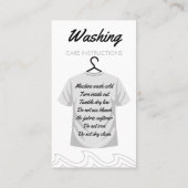 Bedankt voor het wassen van de zorginstructies visitekaartje (Achterkant)