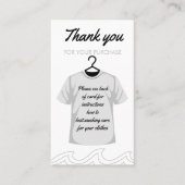 Bedankt voor het wassen van de zorginstructies visitekaartje (Voorkant)