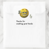 Bedankt voor het wassen van je handen vierkante sticker (Tas)