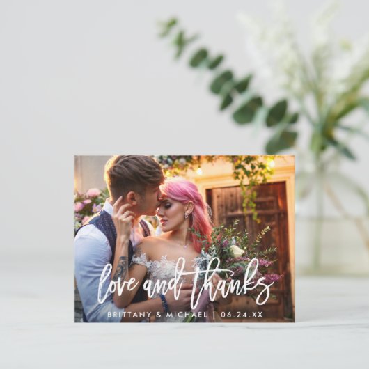 Bedankt voor het weduwschap Moderne penseelliefheb Briefkaart (Staand voorkant)