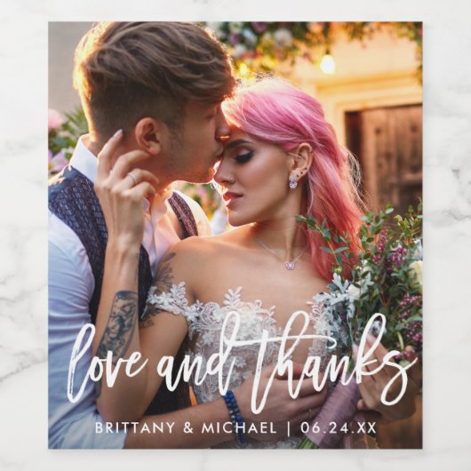 Bedankt voor het weduwschap Moderne penseelliefheb Wijn Etiket (Enkel label)