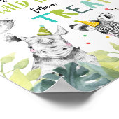 Bedankt voor het Wilde Time Treat Safari Boy Birth Poster (Hoek)