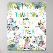 Bedankt voor het Wilde Time Treat Safari Boy Birth Poster (Voorkant)