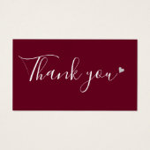 Bedankt voor het winkelen Burgundy Kortingkaart Visitekaartje (Voorkant)