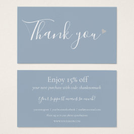 Bedankt voor het winkelen Dusty Blue Korting Kaart