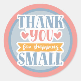Bedankt voor het winkelen klein ronde sticker