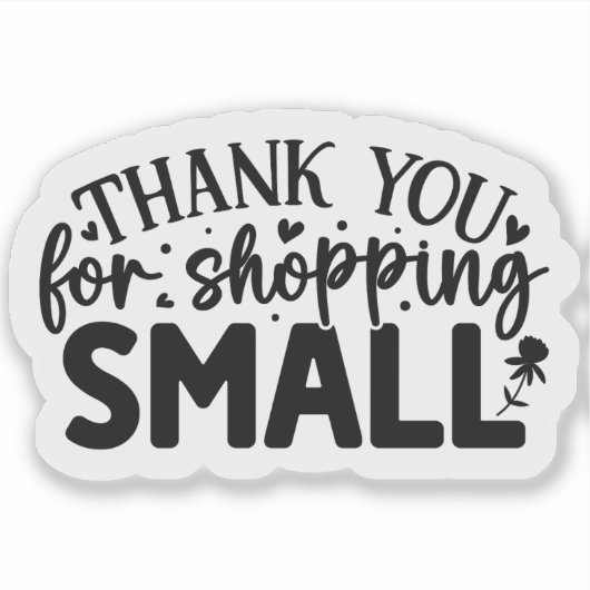 Bedankt voor het winkelen klein sticker (Voorkant)