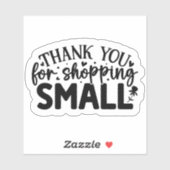 Bedankt voor het winkelen klein sticker (Vel)