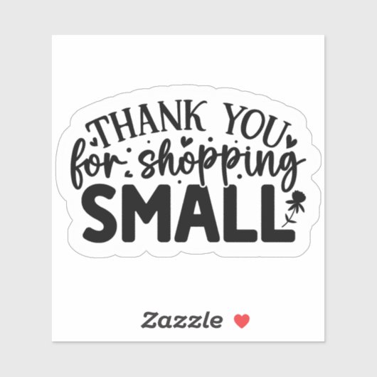 Bedankt voor het winkelen klein sticker (Vel)