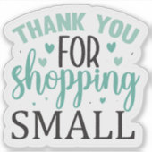 Bedankt voor het winkelen klein sticker (Voorkant)