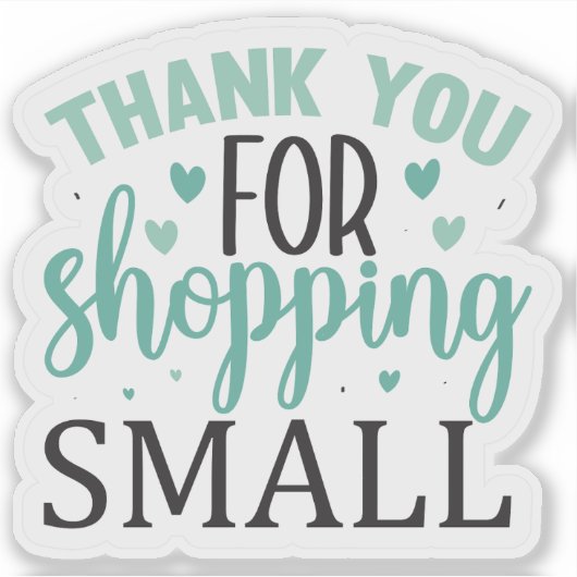 Bedankt voor het winkelen klein sticker (Voorkant)