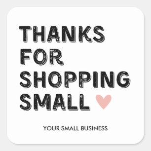Bedankt voor het winkelen   Kleine ondernemingen Vierkante Sticker