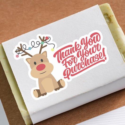 Bedankt voor het winkelen kleine rendier kerst sticker