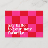 Bedankt voor het winkelen kleine roze checker inse visitekaartje (Voorkant)