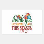 Bedankt voor het winkelen kleine vakantie bedrijf rechthoekige sticker (Voorkant)