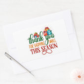 Bedankt voor het winkelen kleine vakantie bedrijf rechthoekige sticker (Envelop)