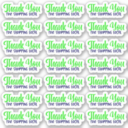 Bedankt voor het winkelen lokaal - Vinyl Sticker (Voorkant)