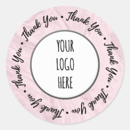 Bedankt voor het winkelen. Marble Pink Ronde Sticker