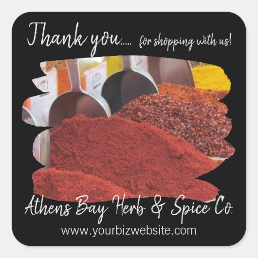 Bedankt voor het winkelen met ons Business Label (Voorkant)