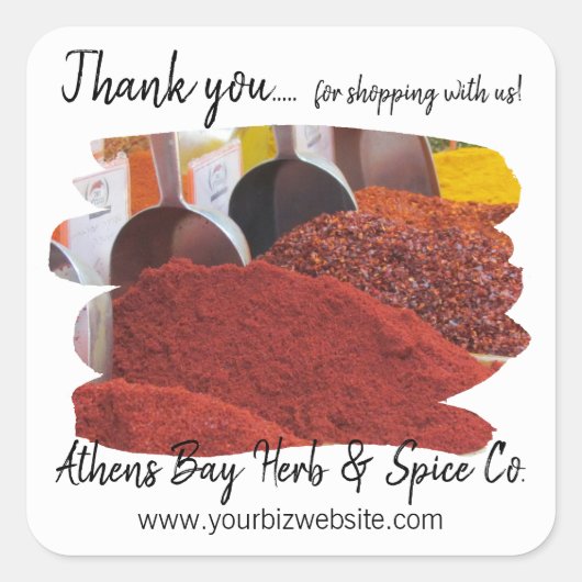 Bedankt voor het winkelen met ons Business Label (Voorkant)