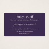 Bedankt voor het winkelen Paarse korting Kaart (Achterkant)