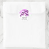Bedankt voor het winkelen Pink Glitter Drips Flora Ronde Sticker (Tas)