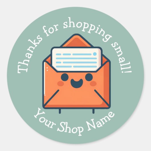 Bedankt voor het winkelen Small Business Stickers (Voorkant)