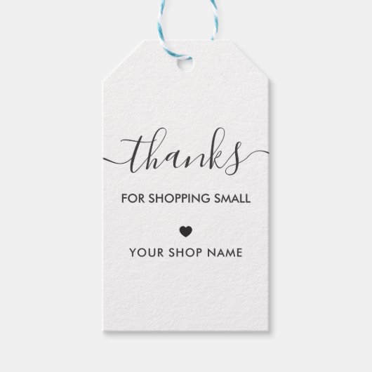 Bedankt voor het winkelen Small Label, Kraft Cadeaulabel (Voorkant)