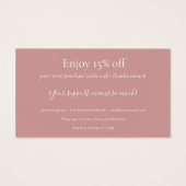 Bedankt voor het winkelen stoffige Roos korting Ka Visitekaartje (Achterkant)