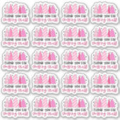 Bedankt voor het winkelen van kleine roze kerstbom sticker (Voorkant)