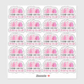 Bedankt voor het winkelen van kleine roze kerstbom sticker (Vel)