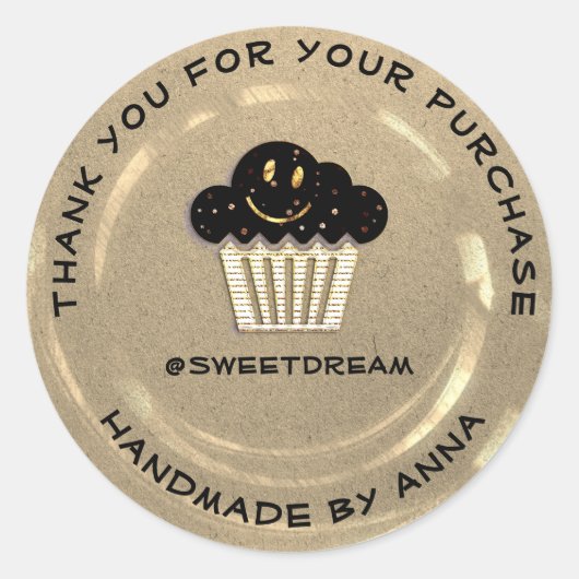 Bedankt voor het winkelen van Mermaid Muffin Ivory Ronde Sticker (Voorkant)