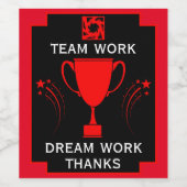 Bedankt voor het zakelijk team wijn etiket (Enkel label)