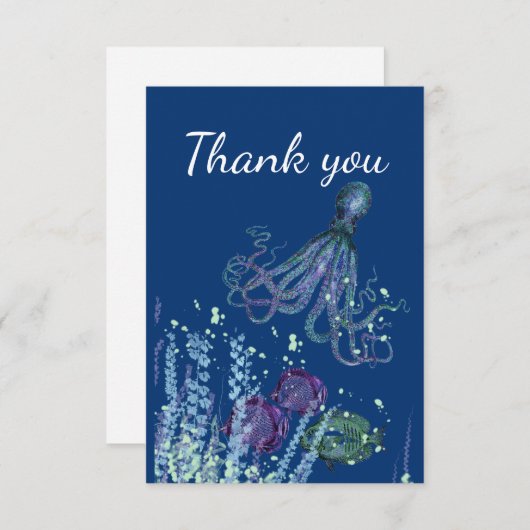 Bedankt voor het Zee van de onderwatervis Octopus  (Voorkant / Achterkant)